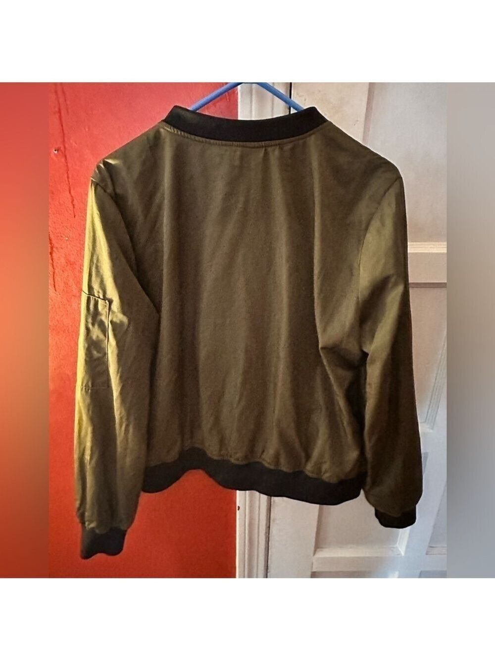 ALYX Satin Olive Green Lined Full Zip Pockets Military Bomber Jacket - Picture 7 of 13